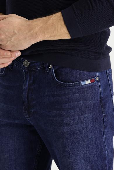 Erkek Giyim - ORTA LACİVERT 52 Beden Regular Fit Denim Pantolon