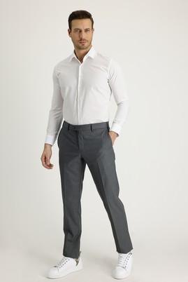Erkek Giyim - ORTA GRİ 58 Beden Slim Fit Klasik Pantolon