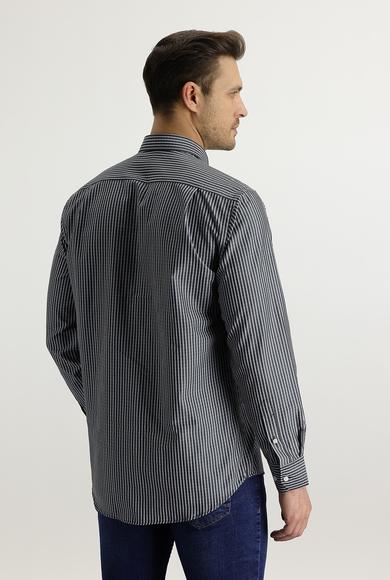 Erkek Giyim - KOYU YEŞİL S Beden Uzun Kol Regular Fit Ekose Gömlek