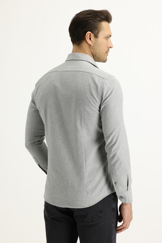Erkek Giyim - Uzun Kol Slim Fit Oduncu Spor Gömlek