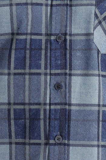 Erkek Giyim - Uzun Kol Slim Fit Ekose Oduncu Gömlek