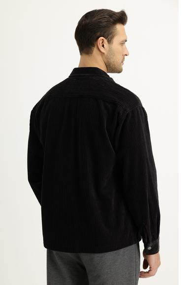 Erkek Giyim - ACI KAHVE 50 Beden Slim Fit Shacket Gömlek / Mont