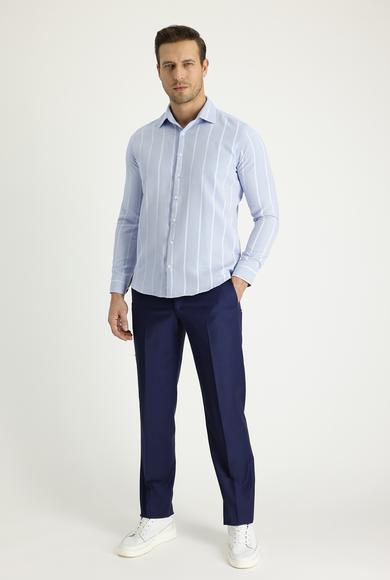 Erkek Giyim - KOYU LACİVERT 56 Beden Yünlü Klasik Pantolon