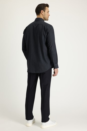 Erkek Giyim - Slim Fit Klasik Yünlü Pantolon