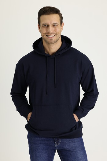 Erkek Giyim - Kapüşonlu Oversize Sweatshirt