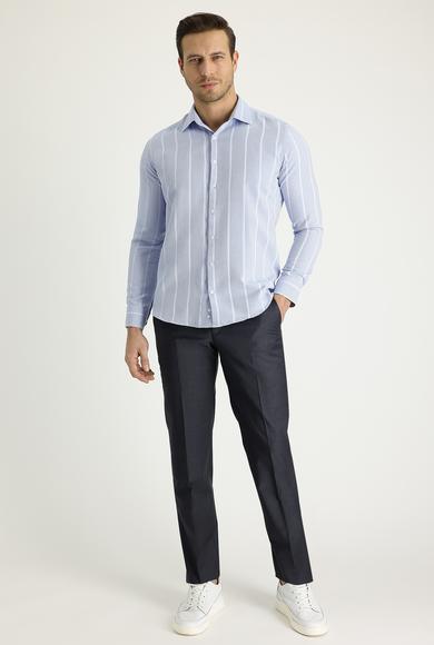 Erkek Giyim - KOYU FÜME 54 Beden Yünlü Klasik Pantolon