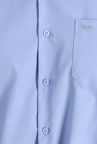 Erkek Giyim - AÇIK MAVİ 4X Beden Uzun Kol Non Iron Klasik Gömlek