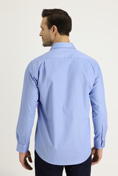 Erkek Giyim - AÇIK MAVİ 4X Beden Uzun Kol Non Iron Klasik Gömlek