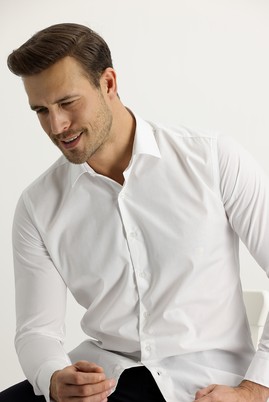 Erkek Giyim - Beyaz M Beden Uzun Kol Slim Fit Gömlek