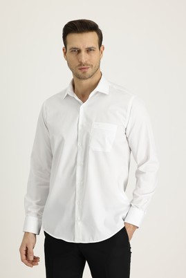 Erkek Giyim - BEYAZ XL Beden Uzun Kol Non Iron Klasik Gömlek