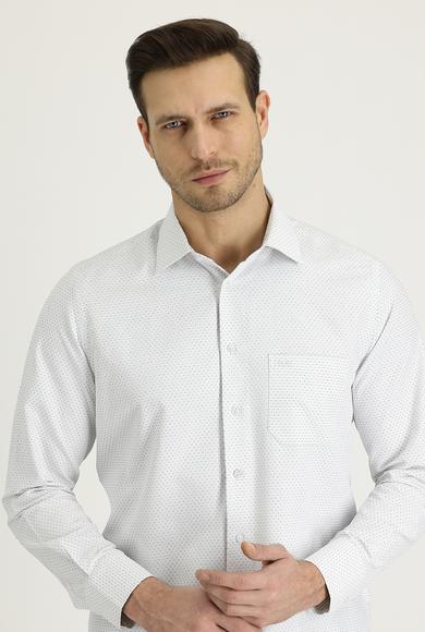 Erkek Giyim - SİYAH XL Beden Uzun Kol Klasik Desenli Gömlek