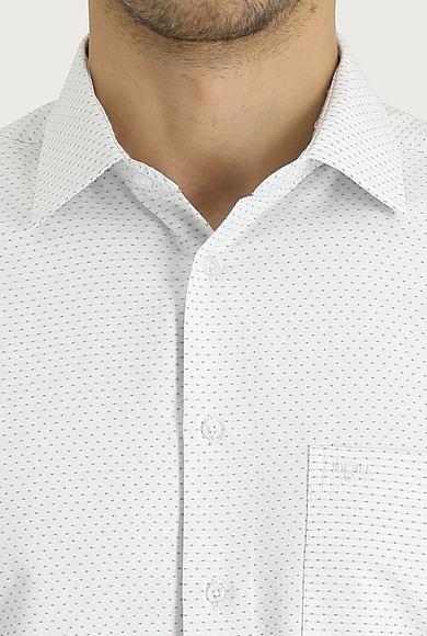 Erkek Giyim - SİYAH XL Beden Uzun Kol Klasik Desenli Gömlek