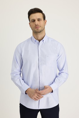 Erkek Giyim - AÇIK MAVİ XL Beden Uzun Kol Regular Fit Oxford Gömlek