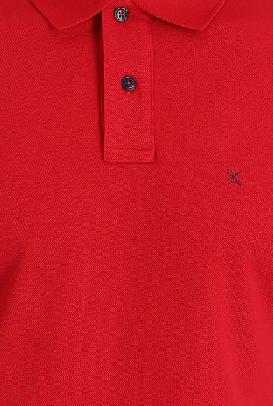 Erkek Giyim - BAYRAK KIRMIZI S Beden Polo Yaka Regular Fit Nakışlı Tişört