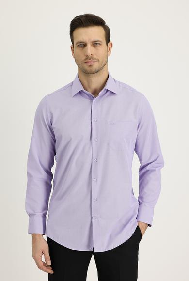Erkek Giyim - LİLA XL Beden Uzun Kol Regular Fit Desenli Gömlek