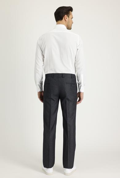 Erkek Giyim - KOYU FÜME 52 Beden Slim Fit Klasik Desenli Pantolon
