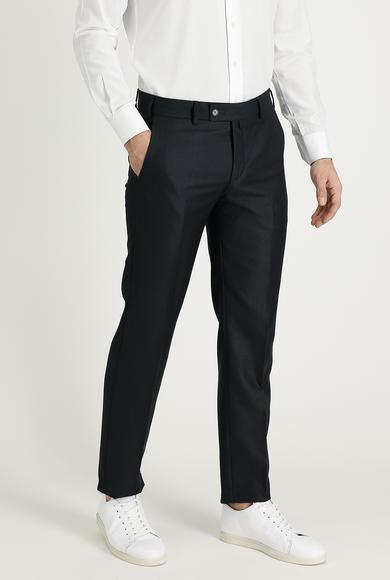 Erkek Giyim - KOYU PETROL 54 Beden Slim Fit Klasik Desenli Pantolon