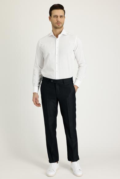 Erkek Giyim - KOYU PETROL 54 Beden Slim Fit Klasik Desenli Pantolon
