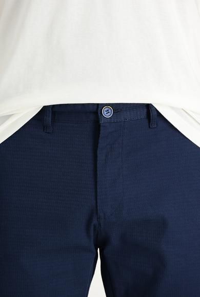 Erkek Giyim - KOYU MAVİ 48 Beden Desenli Spor Pantolon