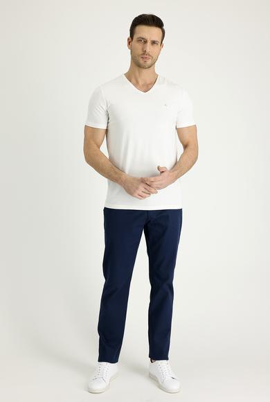Erkek Giyim - KOYU MAVİ 50 Beden Desenli Spor Pantolon