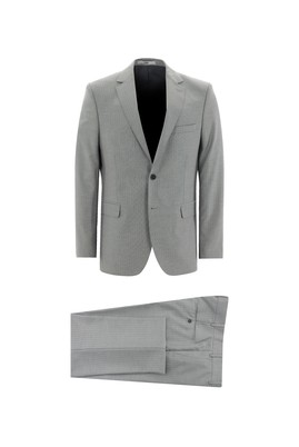 Erkek Giyim - AÇIK GRİ 54 Beden Regular Fit Çizgili Takım Elbise