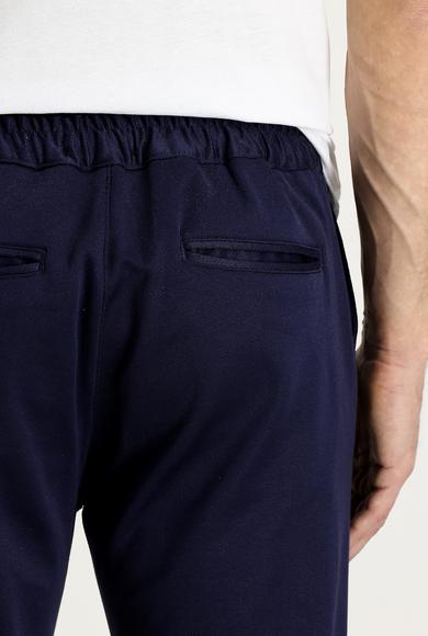 Erkek Giyim - KOYU LACİVERT 52 Beden Relax Fit Beli Lastikli İpli Spor Pantolon