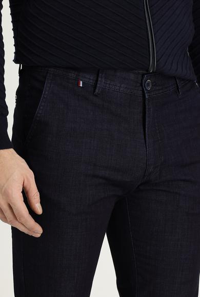 Erkek Giyim - ORTA LACİVERT 58 Beden Slim Fit Denim Look Pantolon