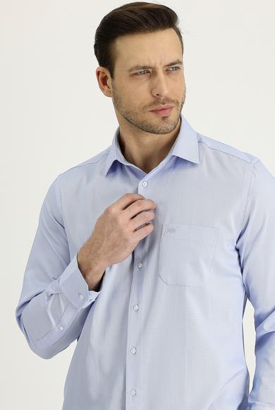 Erkek Giyim - UÇUK MAVİ 3X Beden Uzun Kol Regular Fit Desenli Gömlek