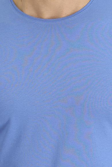 Erkek Giyim - HAVACI MAVİ XL Beden Bisiklet Yaka Slim Fit Süprem Tişört