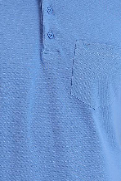 Erkek Giyim - HAVACI MAVİ S Beden Polo Yaka Regular Fit Nakışlı Tişört