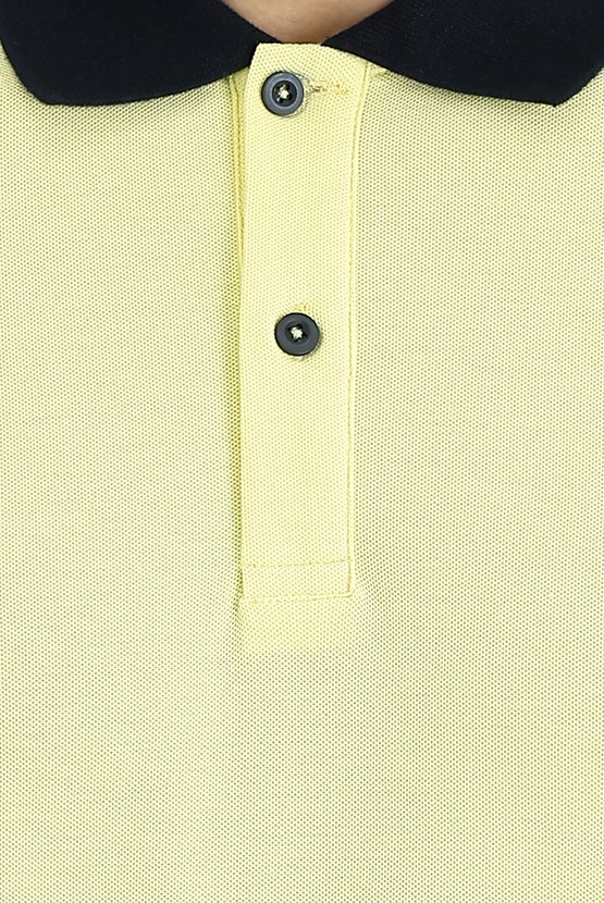 Erkek Giyim - Polo Yaka Slim Fit Desenli Tişört