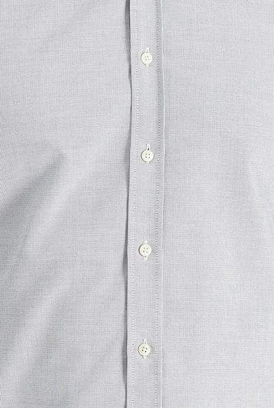 Erkek Giyim - AÇIK GRİ M Beden Uzun Kol Desenli Gömlek