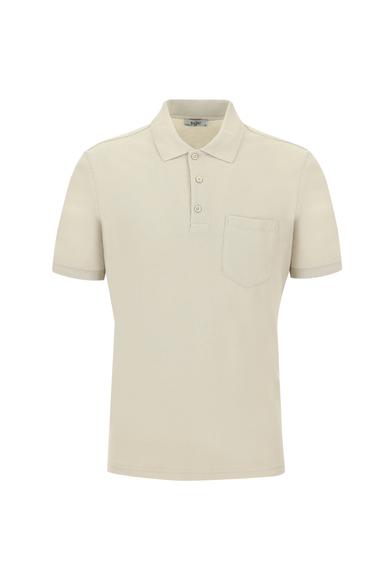 Erkek Giyim - ORTA BEJ XL Beden Polo Yaka Regular Fit Tişört