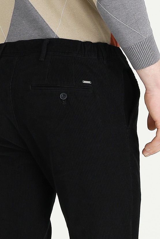 Erkek Giyim - Slim Fit Kadife Spor Pantolon