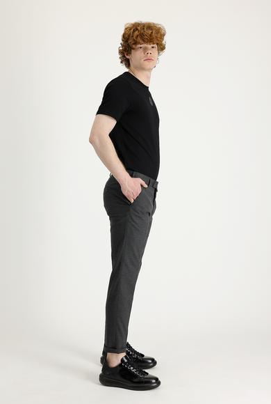 Erkek Giyim - KOYU FÜME 56 Beden Süper Slim Fit Klasik Pantolon