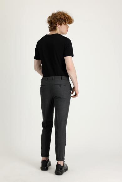 Erkek Giyim - KOYU FÜME 56 Beden Süper Slim Fit Klasik Pantolon