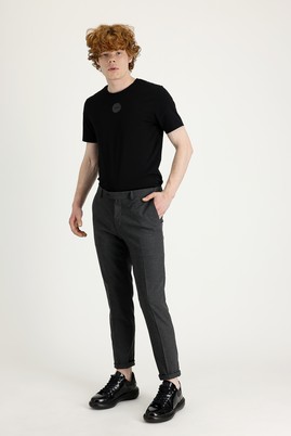 Erkek Giyim - KOYU FÜME 58 Beden Süper Slim Fit Klasik Pantolon