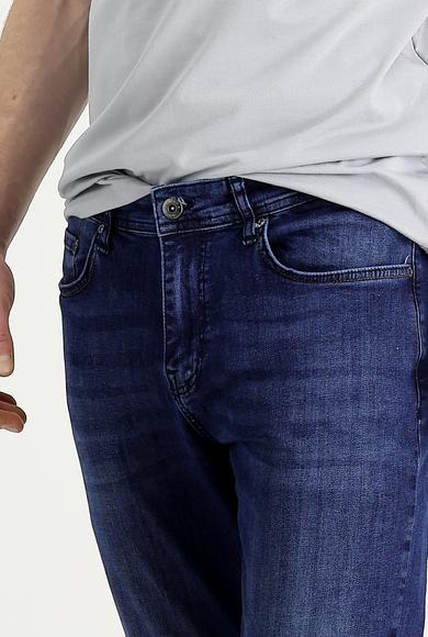 Erkek Giyim - KOYU MAVİ 58 Beden Slim Fit Denim Pantolon