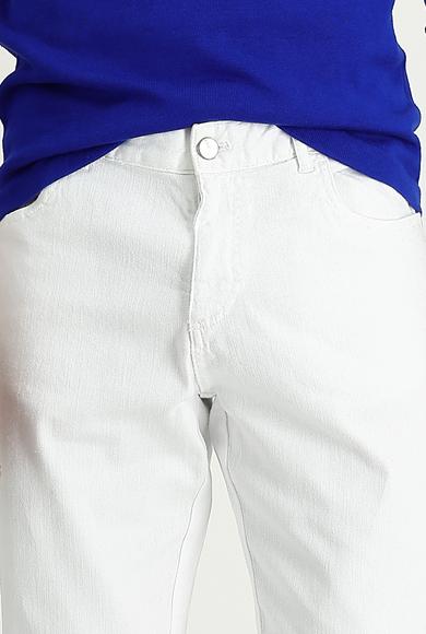 Erkek Giyim - BEYAZ 50 Beden Regular Fit Kanvas / Chino Pantolon