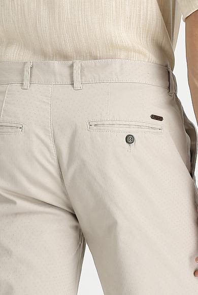 Erkek Giyim - KREM 54 Beden Slim Fit Desenli Spor Pantolon