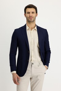 Erkek Giyim - Slim Fit Klasik Keten Ceket
