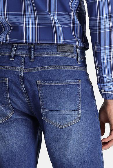 Erkek Giyim - ORTA LACİVERT 50 Beden Regular Fit Denim Pantolon