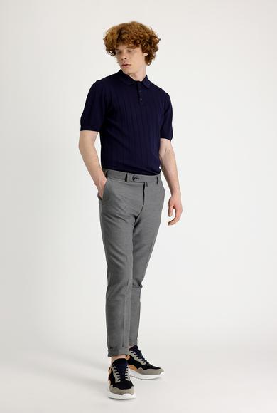 Erkek Giyim - ORTA GRİ 56 Beden Süper Slim Fit Klasik Pantolon