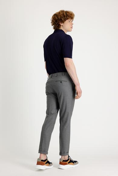 Erkek Giyim - ORTA GRİ 50 Beden Süper Slim Fit Klasik Pantolon