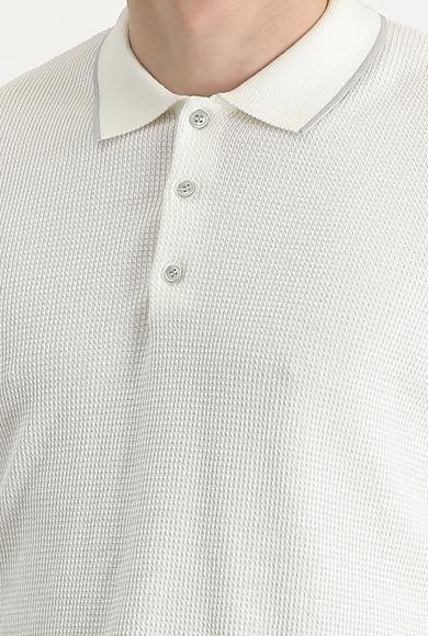 Erkek Giyim - EKRU XL Beden Polo Yaka Slim Fit Tişört