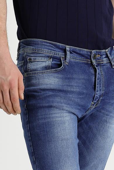 Erkek Giyim - MAVİ 56 Beden Slim Fit Denim Pantolon