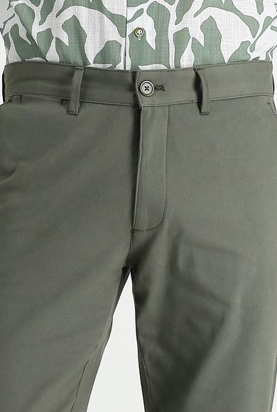 Erkek Giyim - ORTA HAKİ 52 Beden Slim Fit Kanvas / Chino Pantolon