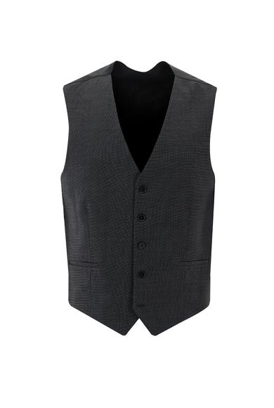 Erkek Giyim - ORTA GRİ 52 Beden Regular Fit Yünlü Kombinli Yelekli Takım Elbise