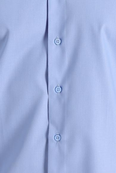 Erkek Giyim - AÇIK MAVİ XL Beden Uzun Kol Slim Fit Non Iron Gömlek