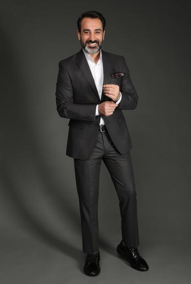 Erkek Giyim - KOYU FÜME 70 Beden Klasik Takım Elbise
